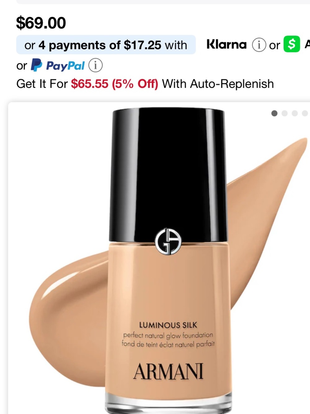 Giorgio Armani Luminous Silk Liquid Foundation — Cream Shade